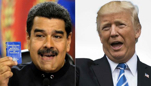 Nicolás Maduro, presidente de Venezuela, y su homólogo de Estados Unidos Donald Trump. (AFP):