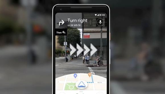 El nuevo modo de realidad aumentada para Google Maps utiliza la cámara del dispositivo móvil. (Foto: Captura de YouTube)