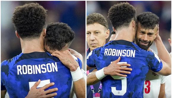 Antonee Robinson consoló a Ramin Rezaeian tras el Estados Unidos vs. Irán. (Foto: EFE)