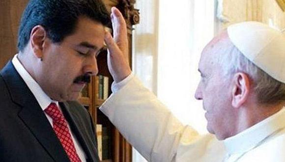 Foto del papa Francisco recibiendo por primera vez a Nicol&aacute;s Maduro el 17 de junio del 2013. (Foto: Prensa Venezuela)