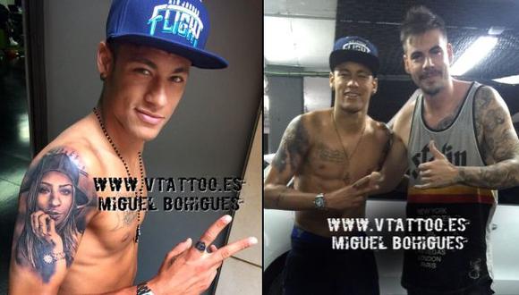 Neymar luce nuevo tatuaje con la cara de su hermana Rafaella