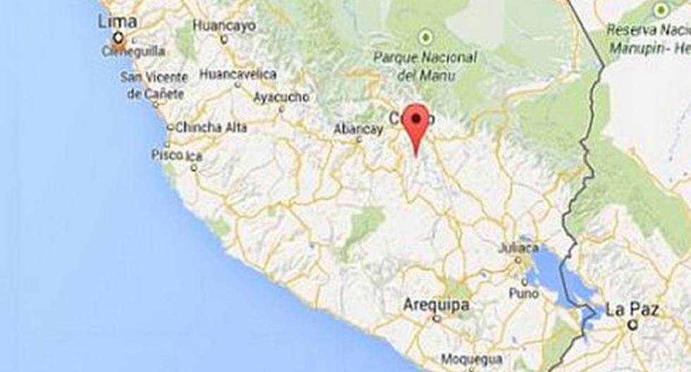 Un sismo de 4.2 grados de magnitud se registró en la región Cusco, informó el IGP, sin que hasta el momento se reporten daños humanos ni materiales. (Foto: Google Maps)