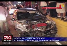 Lima: Joven provoca accidente en Vía Expresa por realizar piques