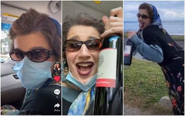 FOTO 1 DE 3 | En redes sociales, específicamente en Tik Tok, se ha vuelto viral una ‘broma’ que consiste en disfrazarse de anciana, con largas faldas, guantes, pelucas y, por supuesto, mascarilla, para engañar a los trabajadores de licorerías. | Foto: Captura/Tik Tok (Desliza a la izquierda para ver más fotos)