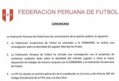 Federación Peruana de Fútbol sobre Caso Max Barrios: "Sus documentos son originales y públicos"