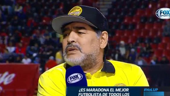 Diego Maradona conversando con Fox Sports México.