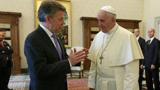 El Papa ofrece su ayuda a Santos en proceso de paz en Colombia