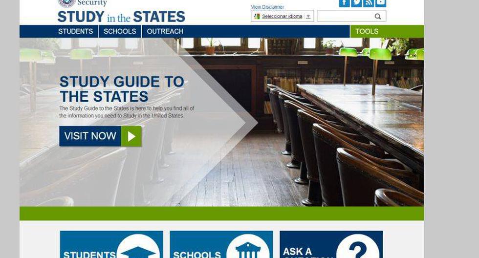 La página web facilitará a quienes deseen estudiar en los EEUU. (Captura: Departamento de Seguridad Nacional)