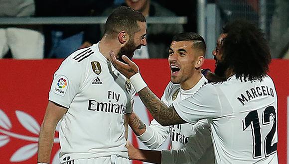 Con doblete de Benzema, Real Madrid superó 3-1 a Girona y clasifica a las semifinales de la Copa del Rey.