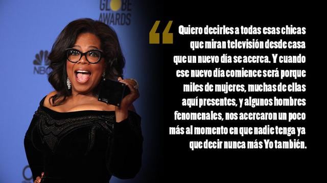 Frases de Oprah Winfrey en los Globos de Oro 2018. (Fotos: Agencias)