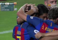 Barcelona vs Sevilla: gran gol de Luis Suárez en la final de la Supercopa de España
