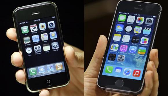 Compara el iPhone de primera generación con el iPhone 5S actual