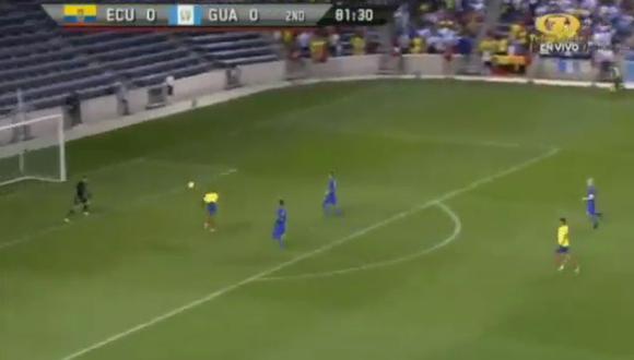 Ecuador vs. Guatemala: así fue el gol de Enner Valencia para el 1-0 del Tricolor. (Foto: captura)