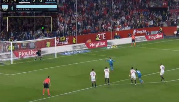 Sergio Ramos falló un penal en el Real Madrid vs. Sevilla. (Foto: captura de YouTube)