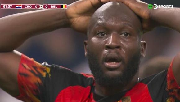 Romelu Lukaku erró dos enormes ocasiones de gol en Bélgica vs. Croacia. (Captura: DirecTV Sports)