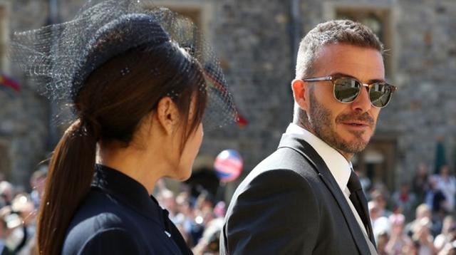 David y Victoria Beckham en la boda del príncipe Harry y Meghan Markle, los duques de Sussex. (Foto: AFP)