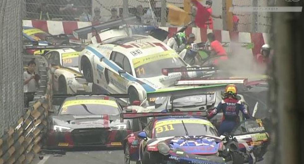 Espectacular accidente en el Gran Premio de Macao se registro el último viernes en la jornada d clasificación del FIA GT World Cup. (Video: YouTube)