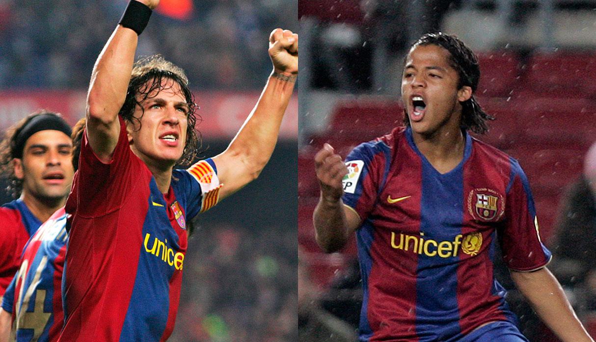 Carles Puyol impuso su jerarquía e impidió que Giovani Dos Santos pueda tener un Audi de lujo. (Foto: AFP)