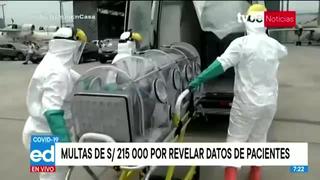 Coronavirus en Perú: multas de S/ 215.000 por filtrar información de pacientes 