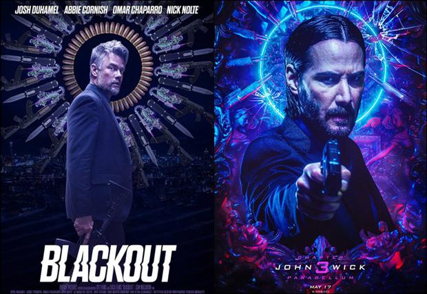 On the left, the "Amnesiac" poster and on the right, the John Wick 3 poster.