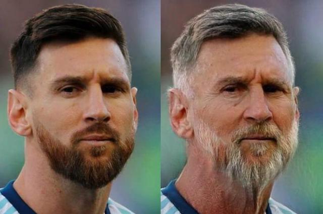 Así se vería Lionel Messi si fuera viejo. | FaceApp
