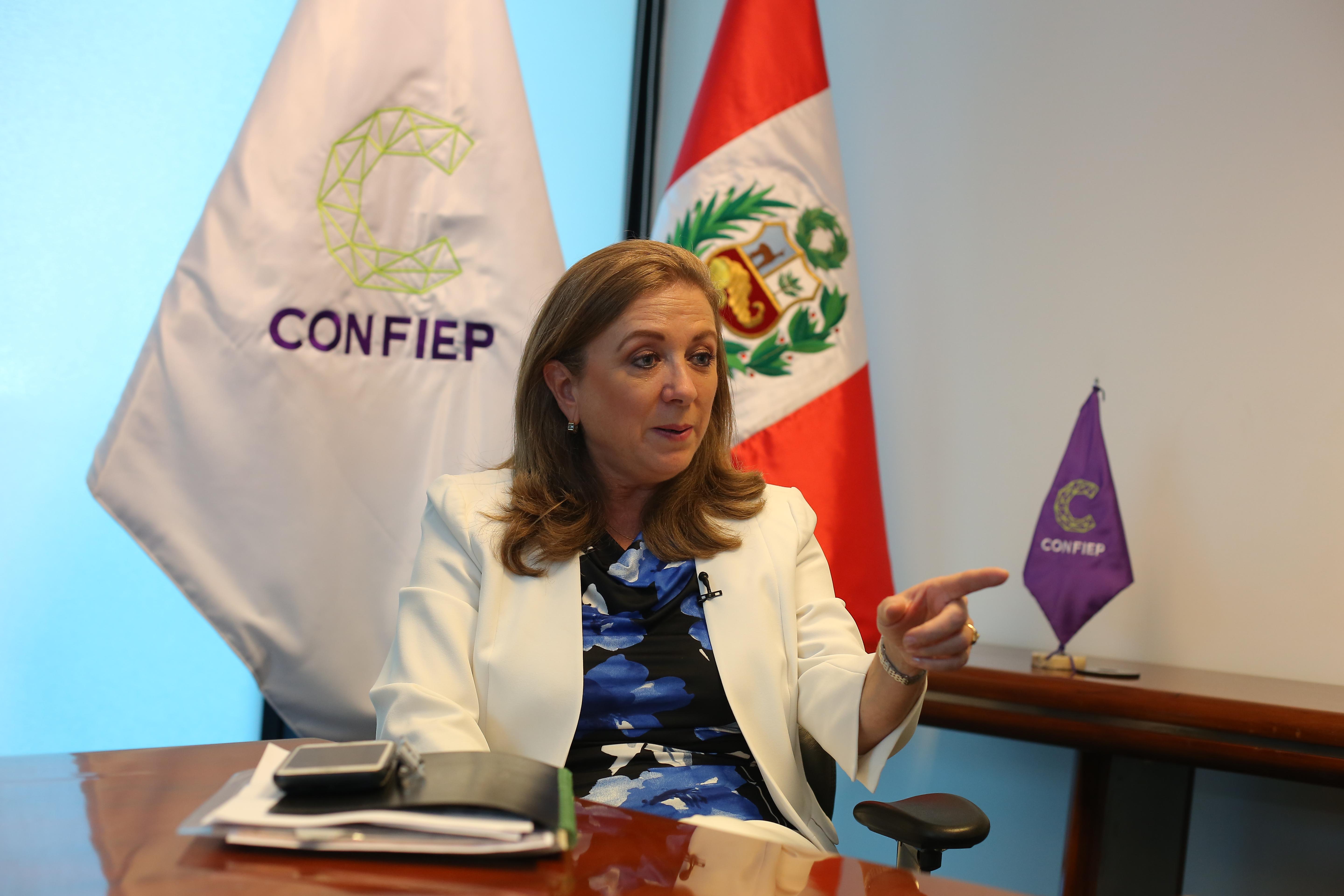 Confiep, cuya presidenta es María Isabel León, emitió pronunciamiento sobre el allanamiento fiscal a su local. (Foto: GEC)