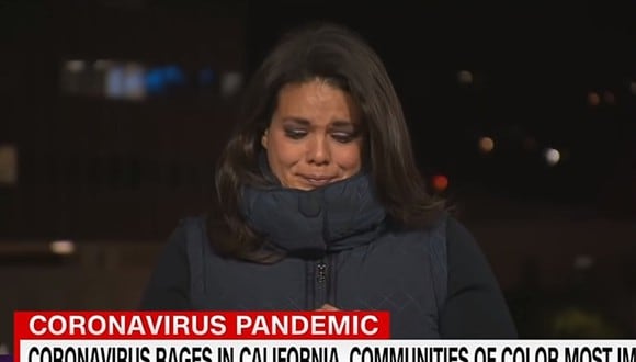 Una periodista de la CNN rompe en llanto al informar sobre las muertes por coronavirus. (Foto: CNN en Español / YouTube)