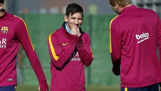 Messi se entrena y podrá jugar el sábado ante el Málaga