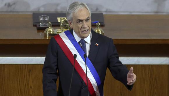 El presidente de Chile, Sebastián Piñera, entrega su mensaje anual a la nación en el Congreso en Valparaíso, en Chile. (Foto: Archivo / Enrique ALARCON / AFP).
