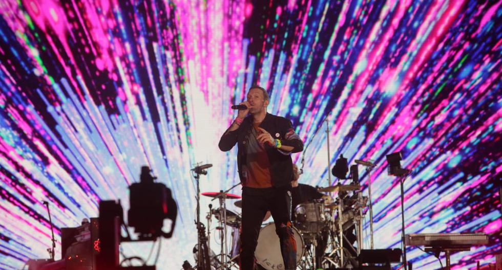 Chris Martin, vocalista de Coldplay, durante su primer concierto en Lima de la gira "Music of the Spheres", el 13 de septiembre del 2022.