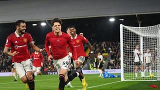 Garnacho salvó al Manchester United al marcar el 2-1 ante el Fulham por Premier League | VIDEO