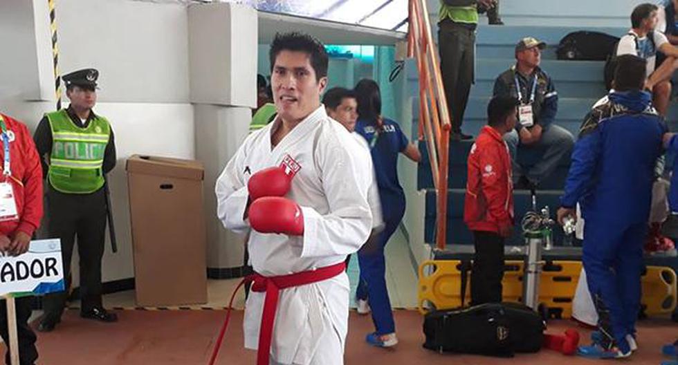 Israel Aco se quedó con el segundo puesto en kumite de karate (- 84 kg) de los Juegos de Cochabamba 2018. (Foto: IPD)
