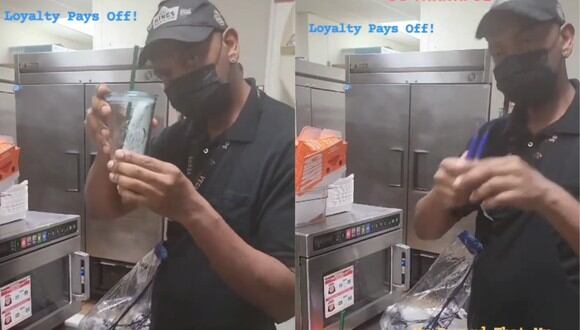 Un hombre cumplió 27 años trabajando en una cadena de comida rápida y recibió unos regalos que generaron el repudio de los usuarios de las redes sociales. (Foto: Twitter/Born_Invincible).