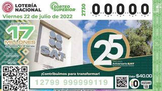 Sorteo Superior 2730: resultados de la Lotería Nacional del viernes 22 de julio [VIDEO]