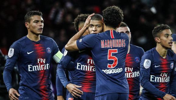 PSG vs. Marsella se enfrentaron por la fecha 29 de la Ligue One en el Parque de los Príncipes. El cuadro parisino ganó 3-1 con goles de Kylian Mbappé y Di María. (Foto: PSG).