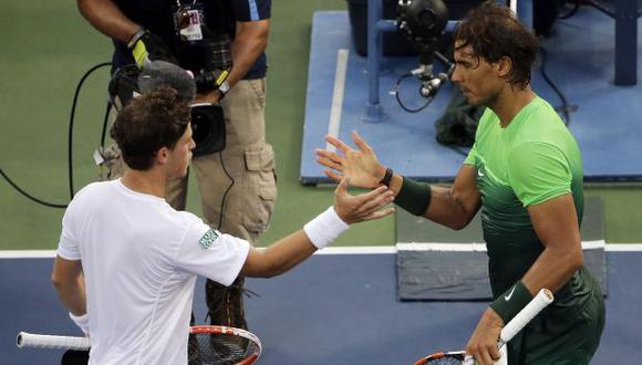 Diego Schwartzman y Rafael Nadal en el US Open de 2015. (Foto: AP)