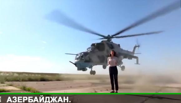 YouTube: Un helicóptero casi decapita a una periodista rusa.