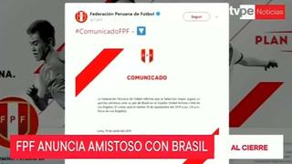 Perú enfrentará a Brasil en Estados Unidos