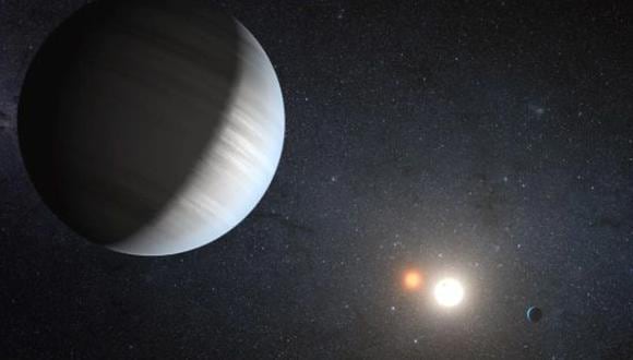 Ilustración de un sistema planetario con más de una estrella. (NASA/ESA)
