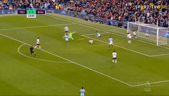 Bernardo Silva abrió el marcador en el Manchester City vs. Bournemouth por la Premier League. El duelo se dio en el Etihad Stadium (Foto: captura de pantalla)