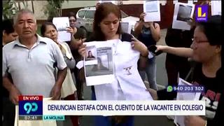 La Molina: padres denuncian que los estafaron con pagos para tener vacantes de matrícula para sus hijos | VIDEO