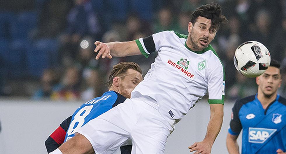 Werder Bremen logró empatar con Claudio Pizarro en campo del Hoffenheim. (Foto: Getty Images)