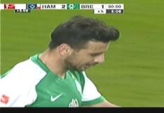 Claudio Pizarro falló este gol en el último minuto del Werder Bremen vs Hamburgo