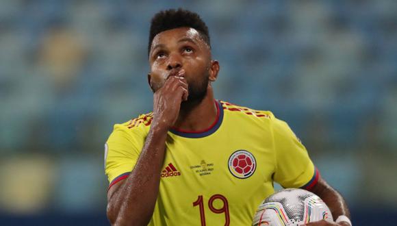 Colombia confirmó la baja de Miguel Borja para duelos con Uruguay, Brasil y Ecuador. (Foto: AFP)