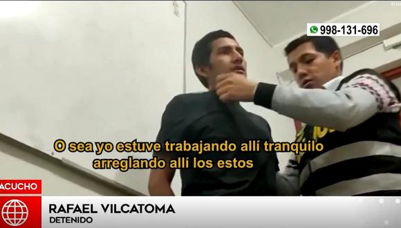 En Ayacucho, Rafael Vilcatoma Arone asesinó a su compañero al lanzarle balones de gas en la cabeza. (Captura: América Noticias)