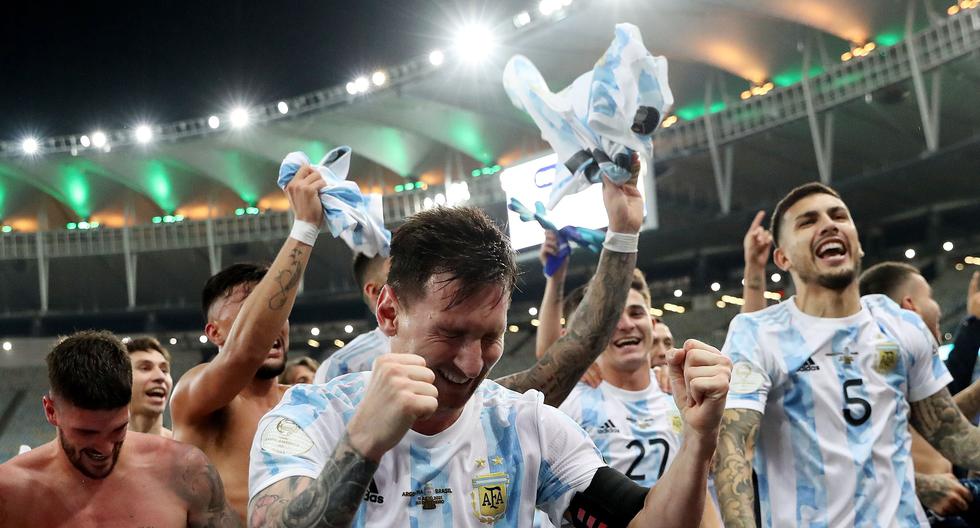 Lionel Messi explotó de emoción al obtener el primer título con su selección. Lo logró en el cuarto intento. (Foto: Reuters).