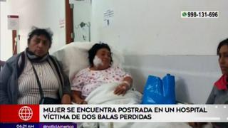 Mujer víctima de dos balas perdidas, se encuentra postrada en un hospital