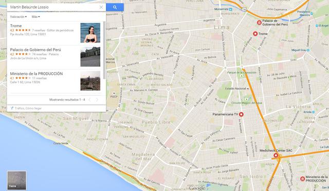 Google Maps arroja resultado insólito sobre Belaunde Lossio - 2