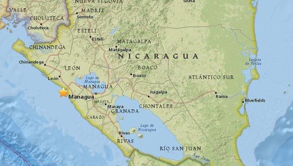 Sismo se sintió en Managua, León, Chinandega, Ciudad Sandino, Chichigalpa, Mateare, Granada, Carazo, Masaya, entre otros lugares. (Foto: USGS)