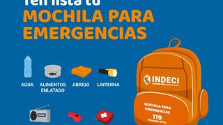 Simulacro de sismo: ¿Qué elementos debe contener la mochila de emergencia?
